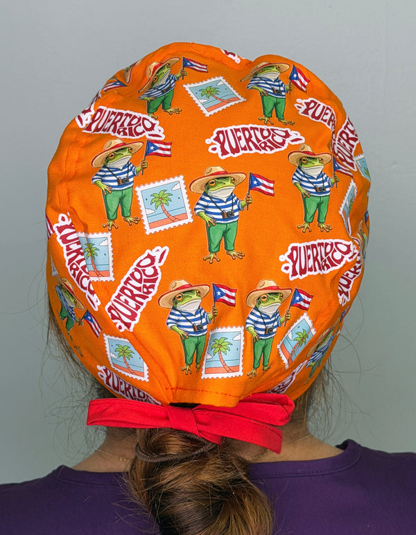 Puerto Rico Themed Funny Custom Solid Color Unisex Scrub Cap