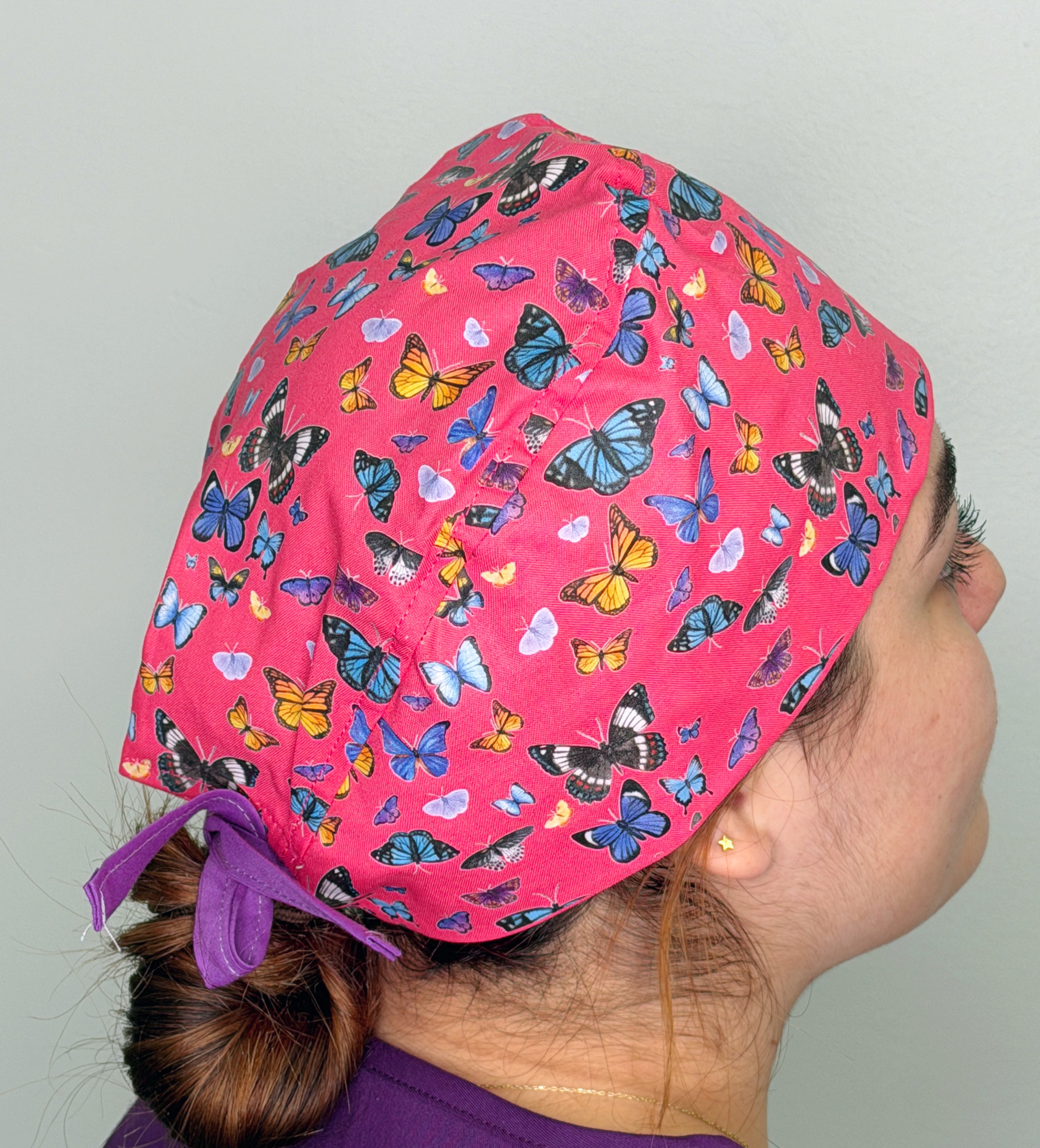 Butterflies Solid Color Unisex Scrub Cap
