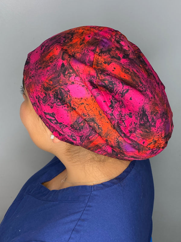 Magenta Red and Orange Tie Dye Design Fancy Euro