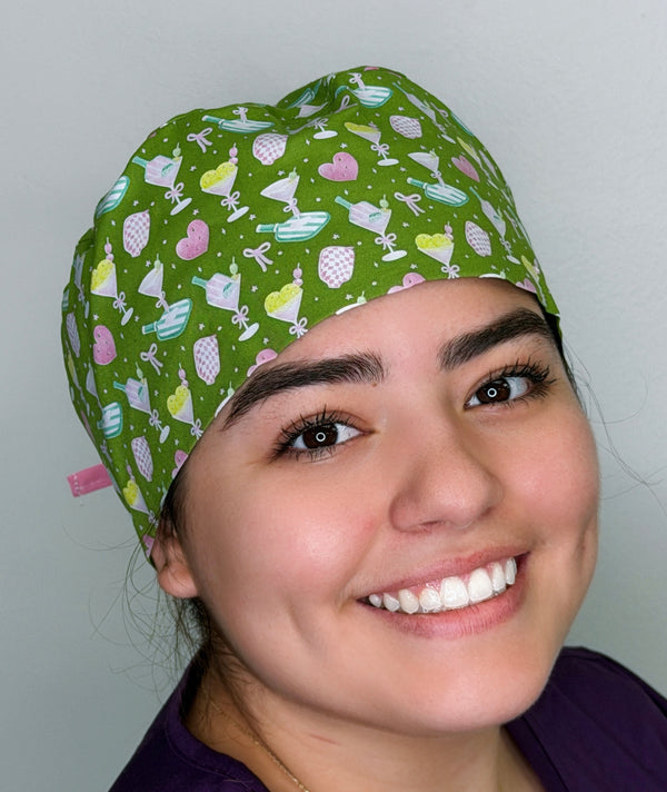 Pickleball Martini Themed Custom Solid Color Unisex Scrub Cap