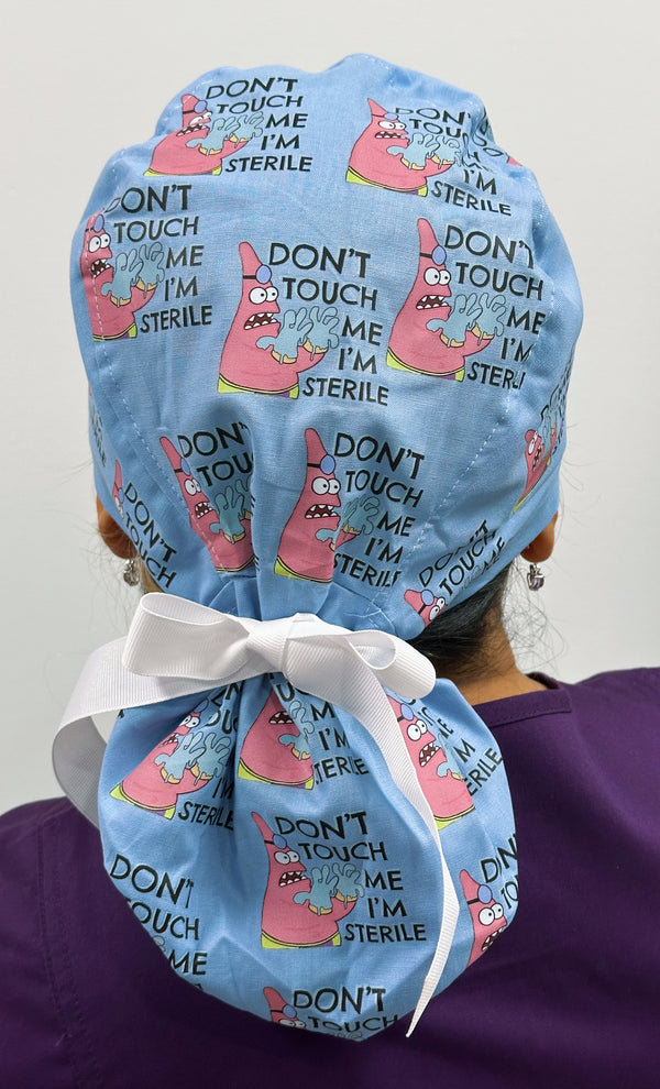 Patrick Funny Don't Touch Me I'm Sterile Custom Solid Color Ponytail