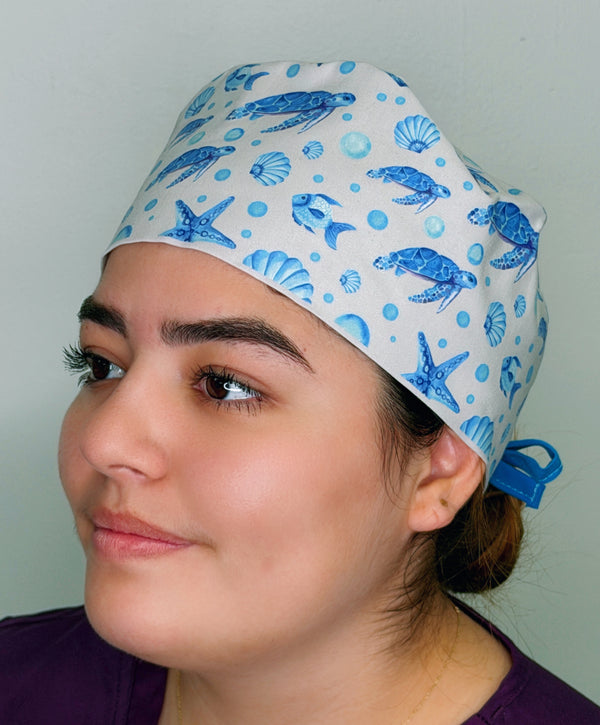 Sea Life Ocean Themed Funny Custom Solid Color Unisex Scrub Cap