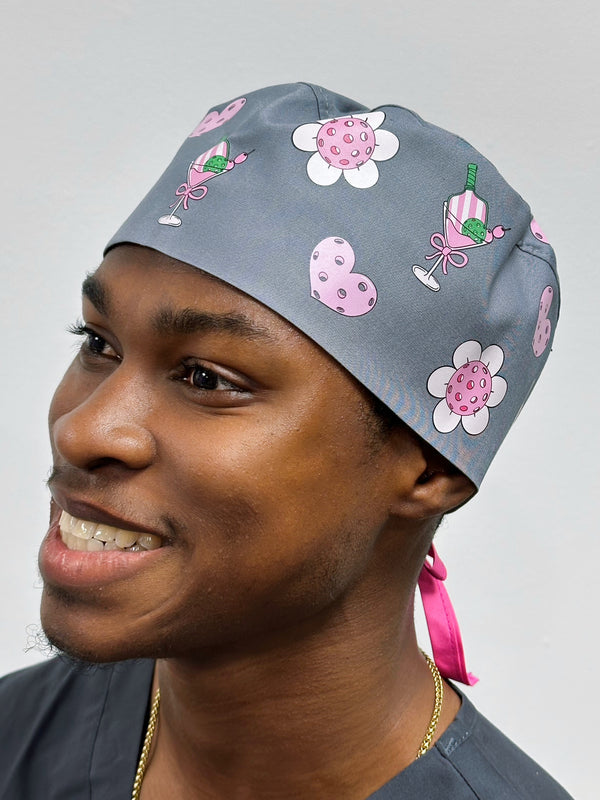 Pickleball Love Theme Custom Solid Color Unisex Scrub Cap