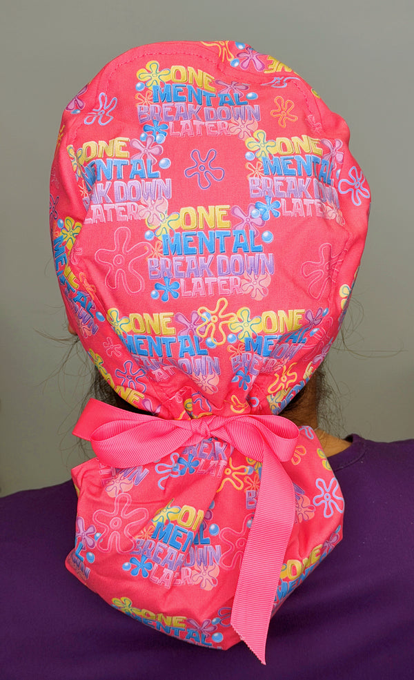 One Mental Breakdown Later Funny Custom Solid Color Ponytail
