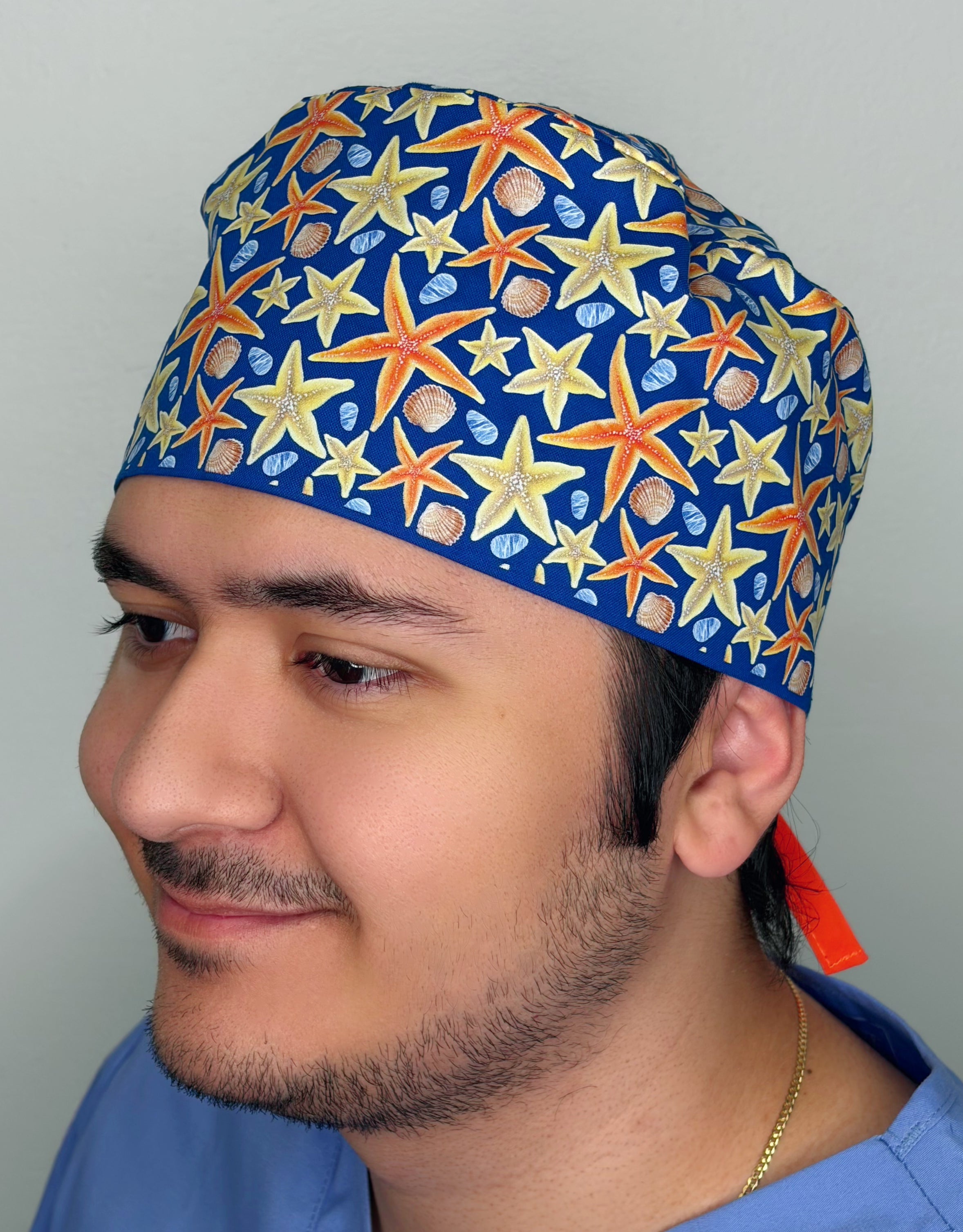 Star Fish Ocean Life Themed Funny Custom Solid Color Unisex Scrub Cap