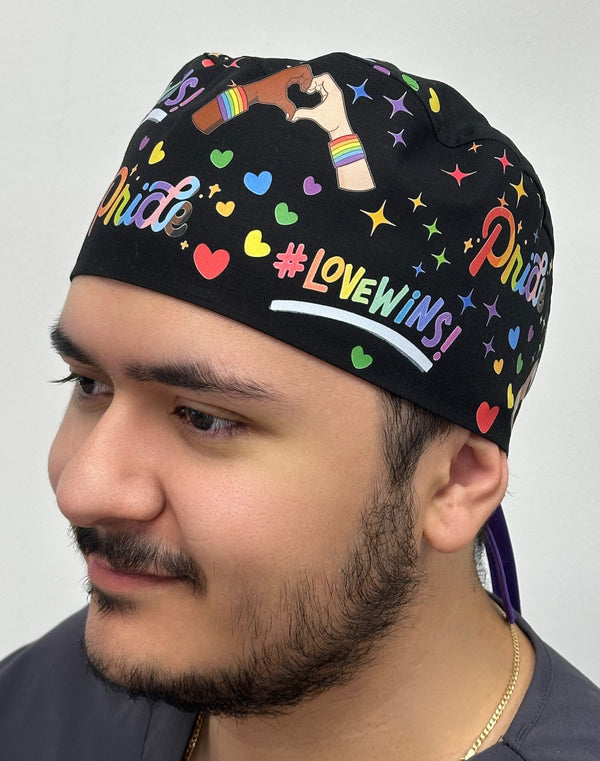 LGBTQIA+ Pride Proud Themed Custom Solid Color Unisex Scrub Cap