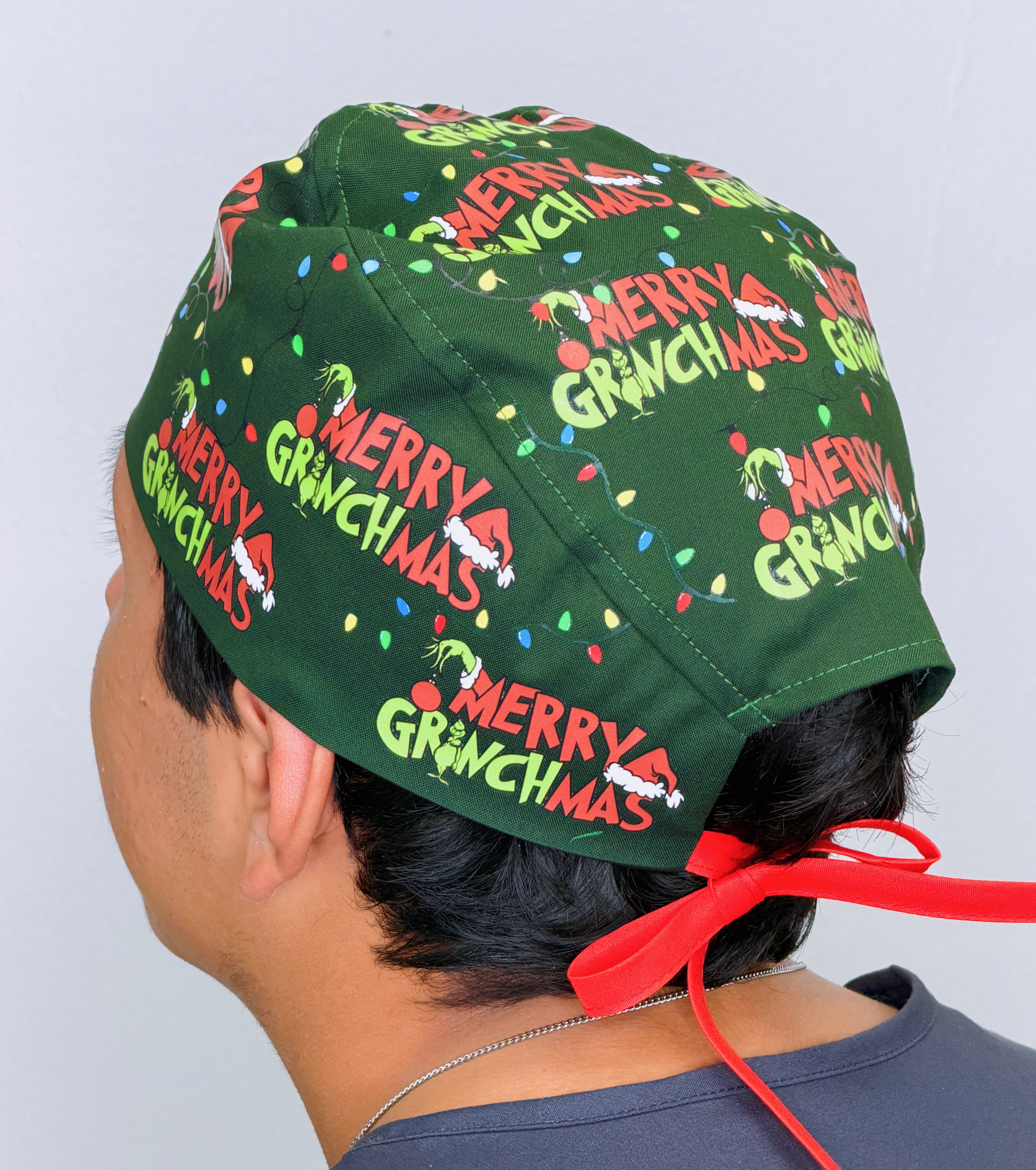 Merry Grinchmas Funny Holiday Christmas Custom Solid Color Unisex Scrub Cap