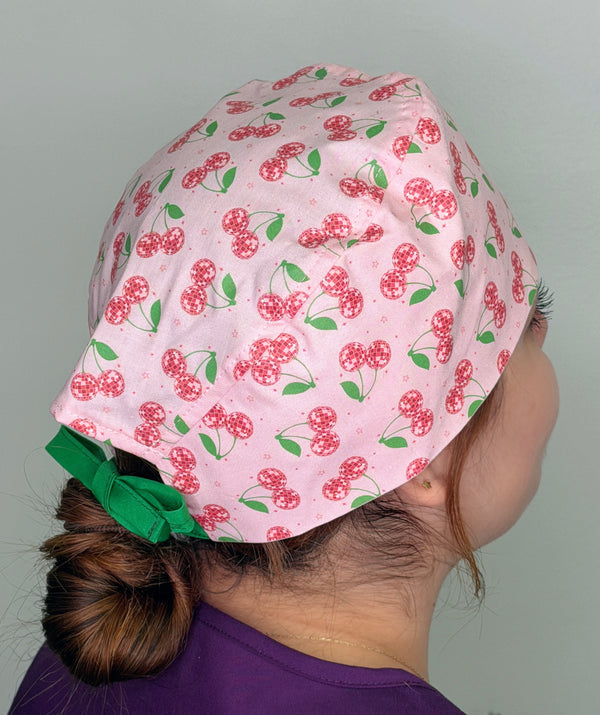 Pink Disco and Cowboy Boots Custom Solid Color Unisex Scrub Cap