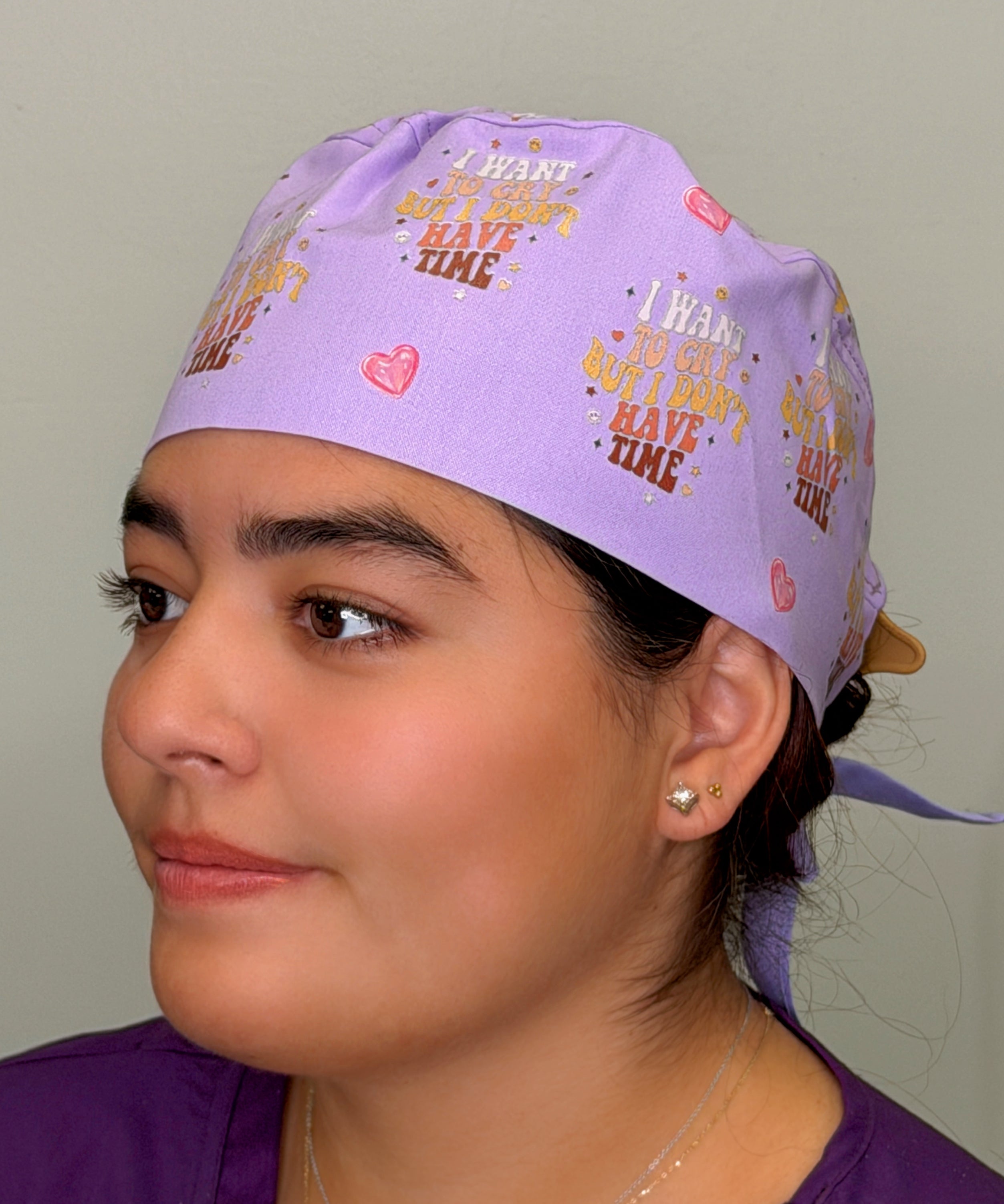 I Want To Cry But I Don't Have Time Custom Solid Color Unisex Scrub Cap