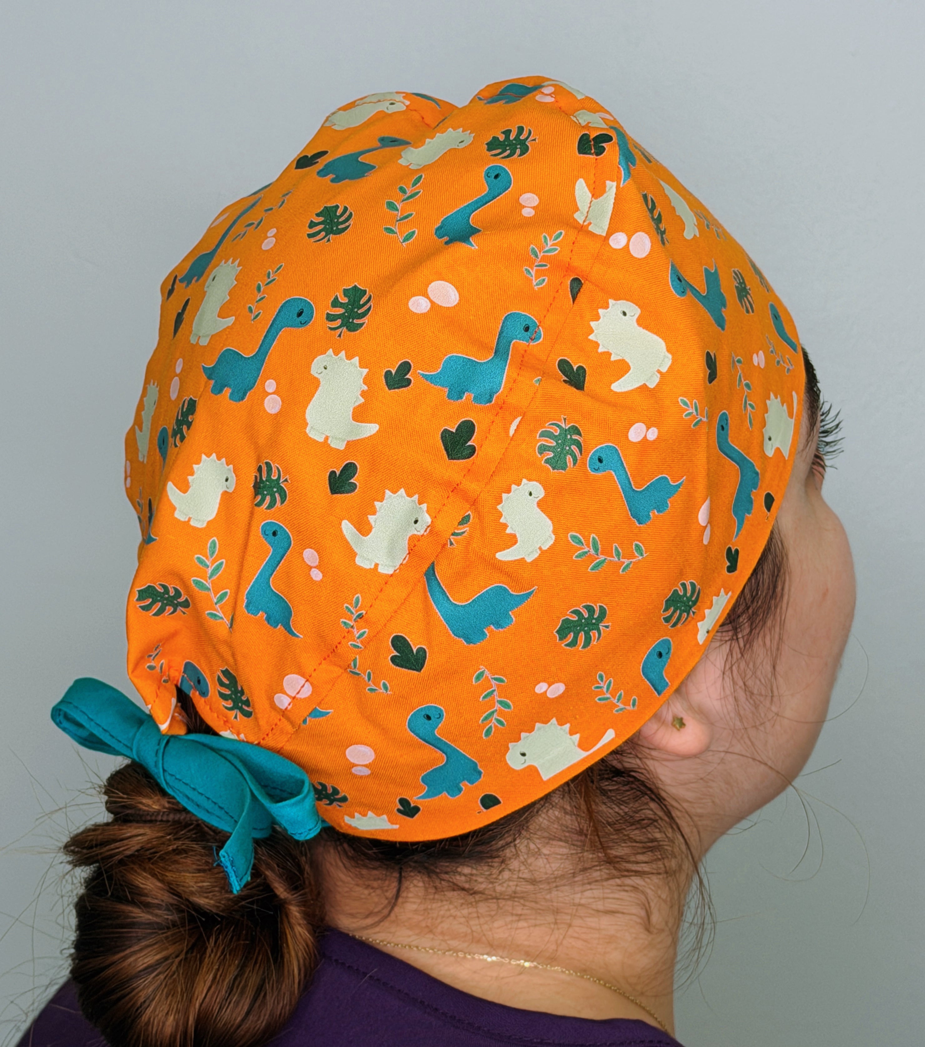 Cute Dinosaurs Themed Funny Custom Solid Color Unisex Scrub Cap