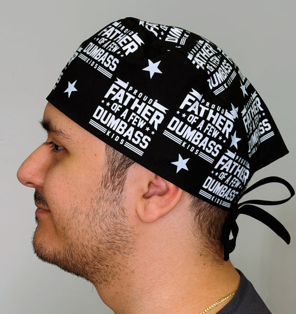 Proud Father of a Few Dumba** Kids Father's Day Custom Solid Color Unisex Scrub Cap