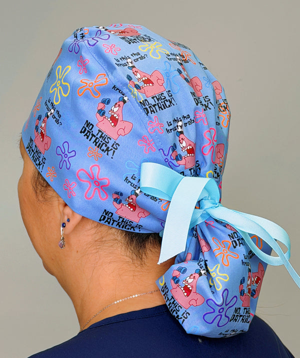 Patrick Funny No I'm Patrick with Flowers Custom Solid Color Ponytail