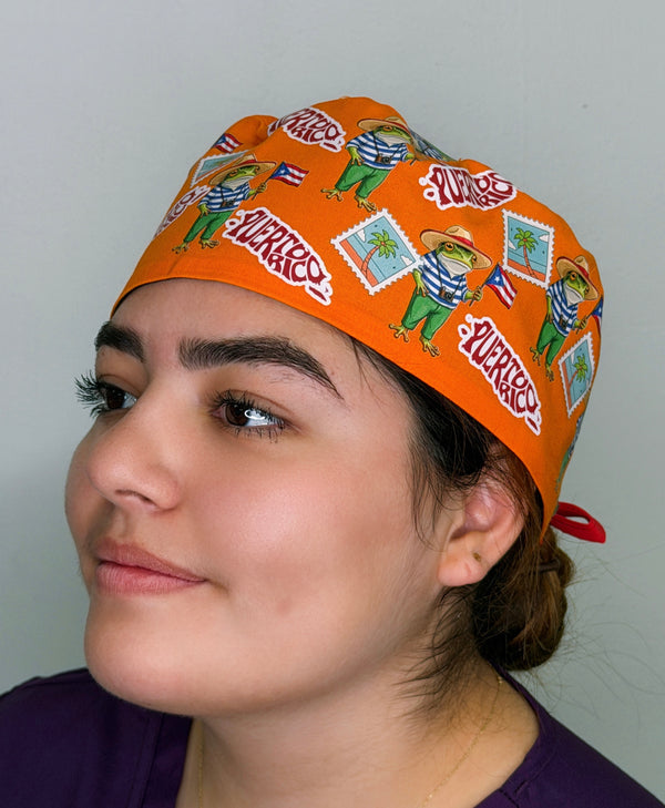 Puerto Rico Themed Funny Custom Solid Color Unisex Scrub Cap