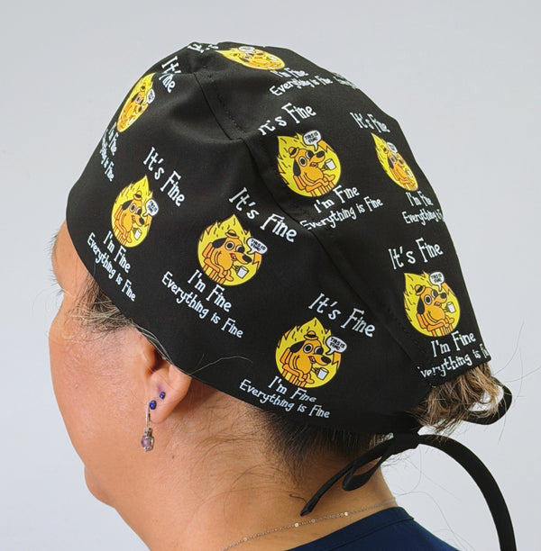 It's Fine I'm Fine Everything is Fine Custom Solid Color Unisex Scrub Cap