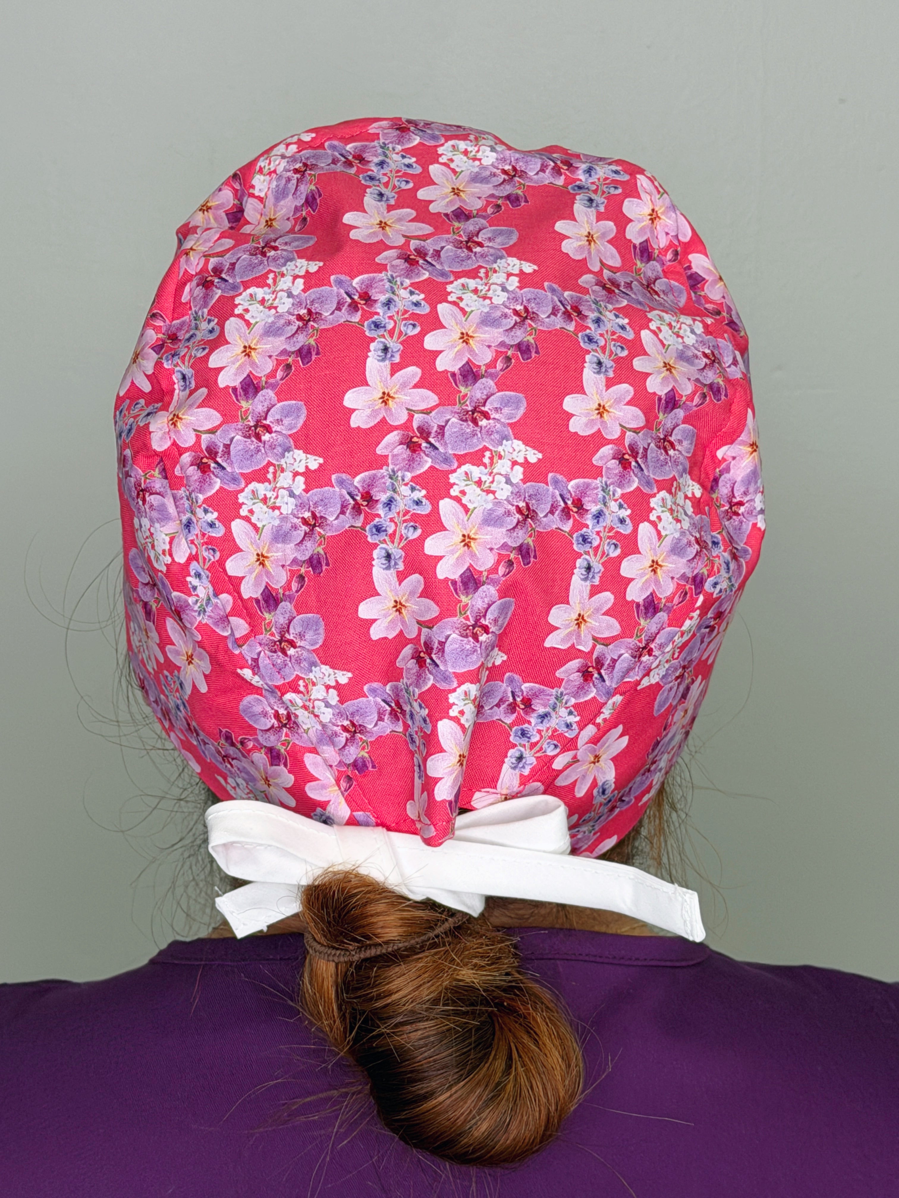 Beautiful Orchids Themed Custom Solid Color Unisex Scrub Cap