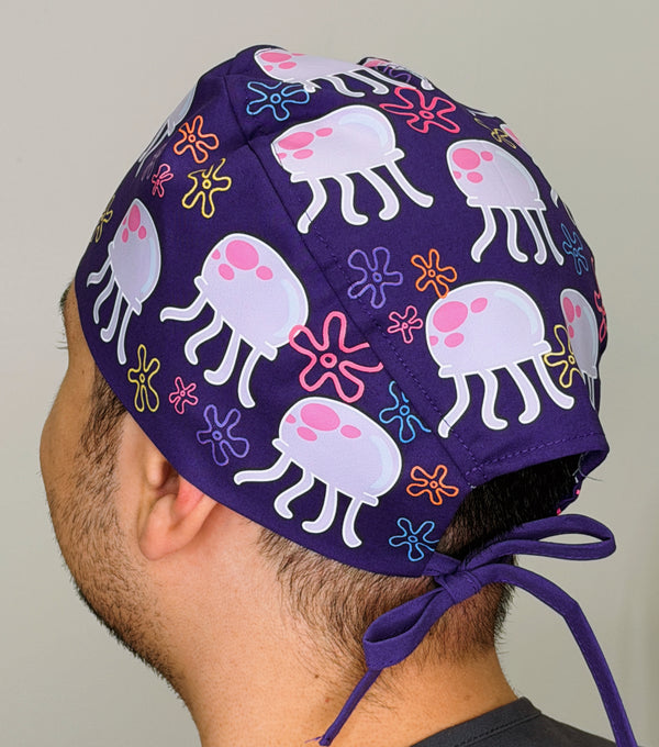 Bikini Bottom Jelly Fish Movie Custom Solid Color Unisex Scrub Cap