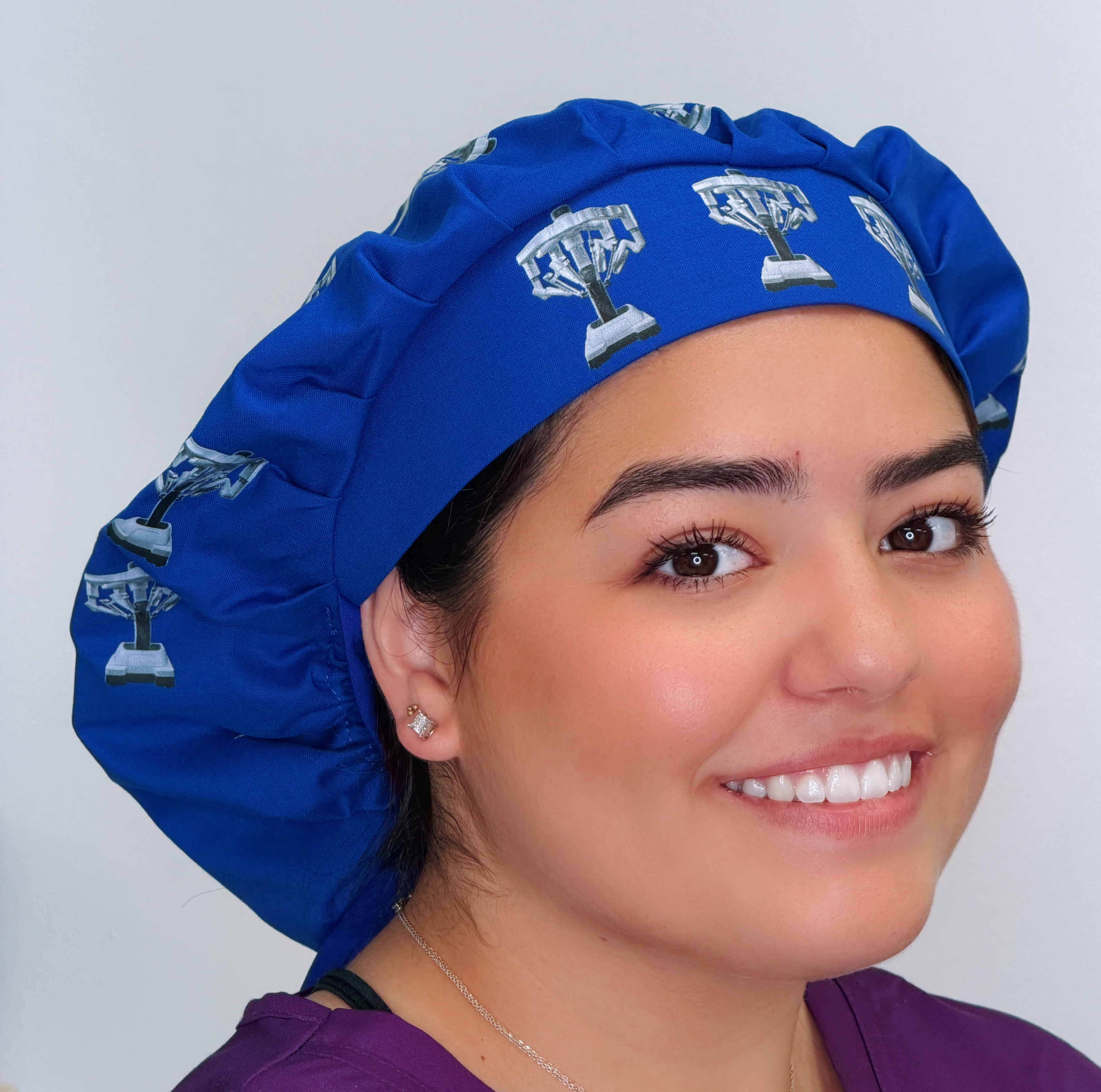 Robotic Surgery Themed Custom Solid Color Bouffant
