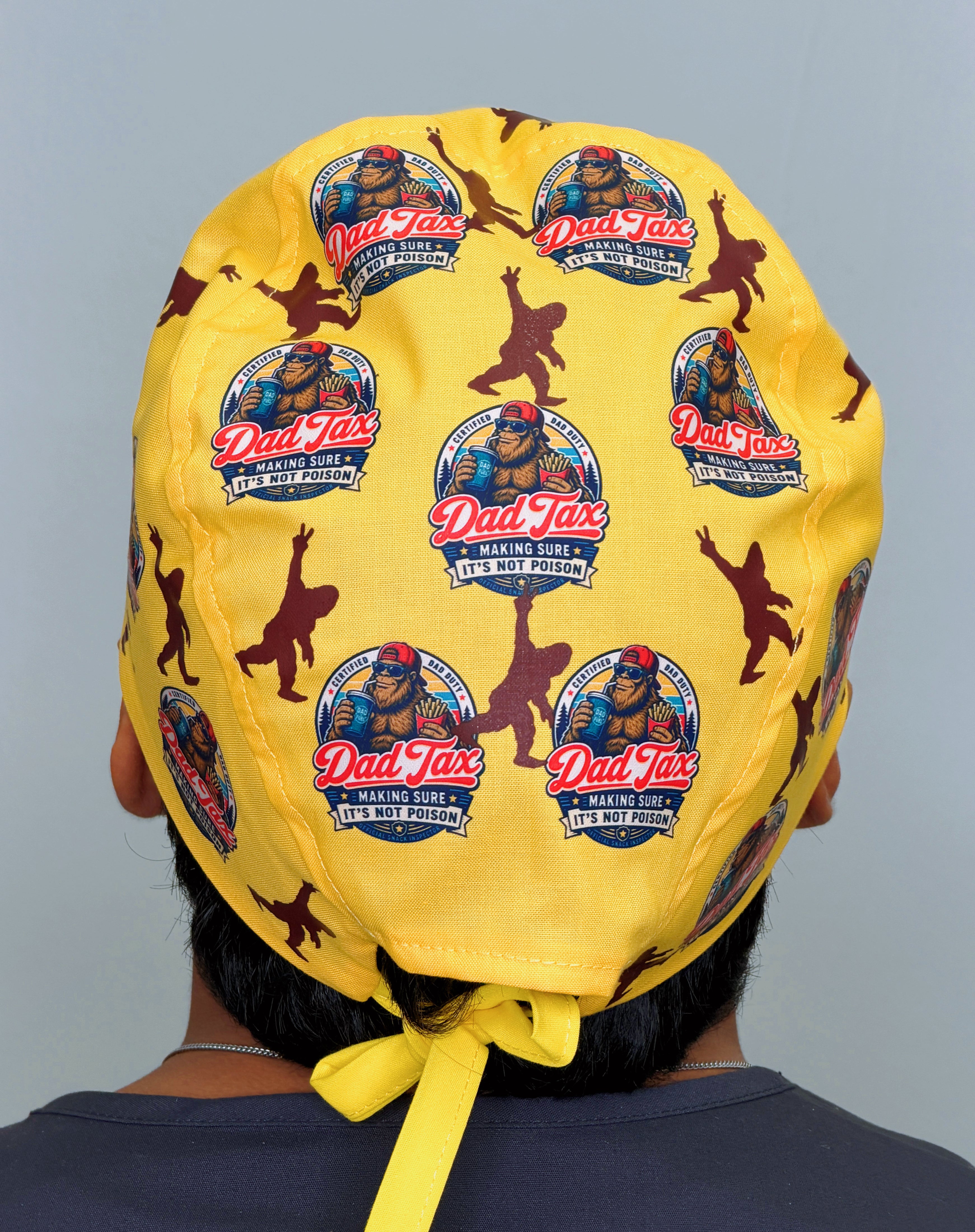 Dad Tax Funny Sasquatch Father's Day  Custom Solid Color Unisex Scrub Cap
