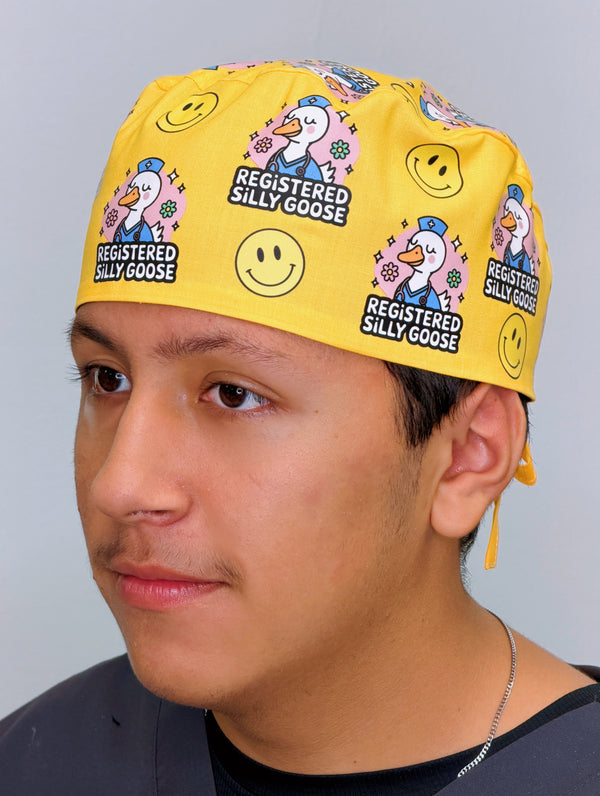 Funny Registered Silly Goose Themed Custom Customized Solid Color Unisex Scrub Cap by UscCreations