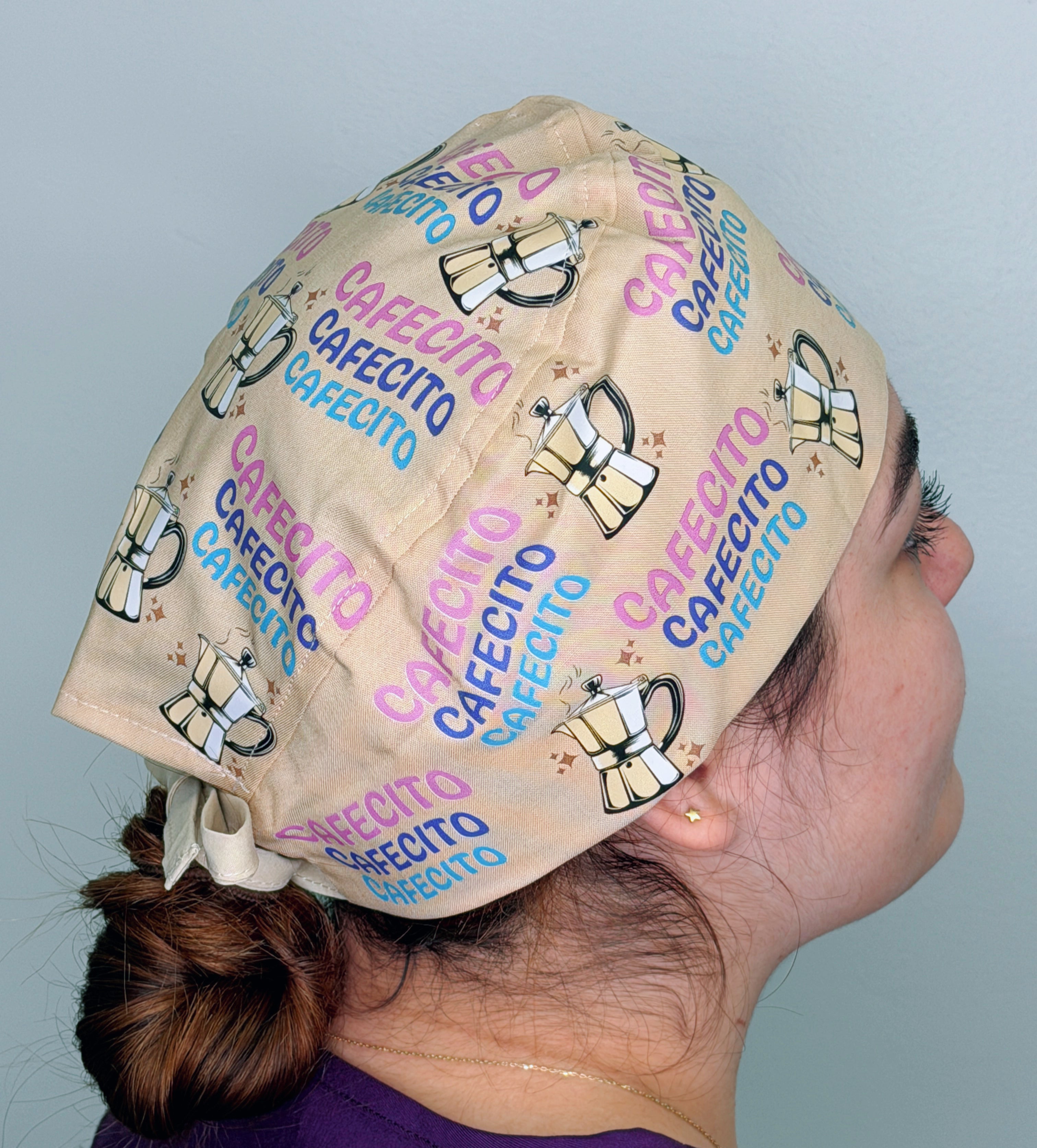 Cafecito Coffee Themed Funny Custom Solid Color Unisex Scrub Cap