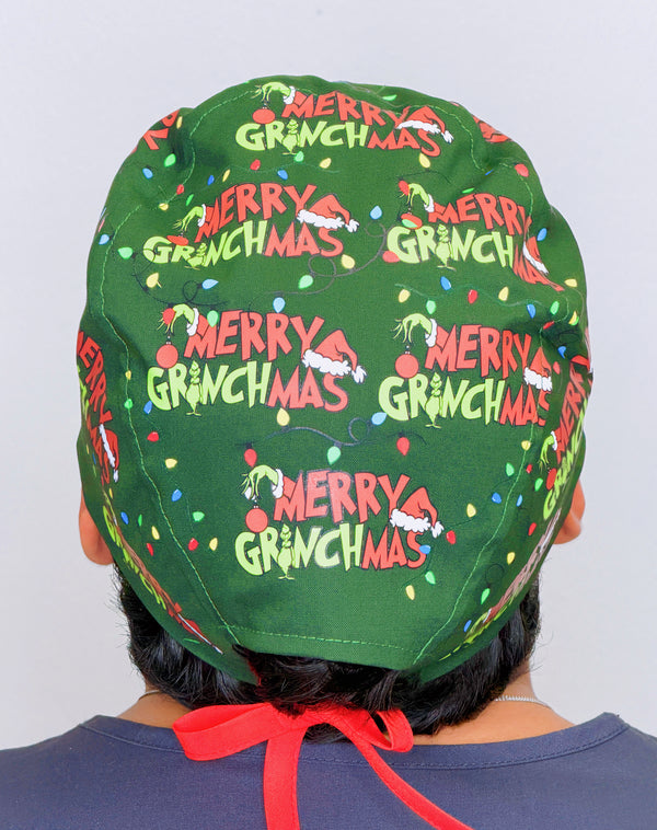 Merry Grinchmas Funny Holiday Christmas Custom Solid Color Unisex Scrub Cap