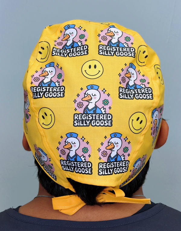 Funny Registered Silly Goose Themed Custom Customized Solid Color Unisex Scrub Cap by UscCreations