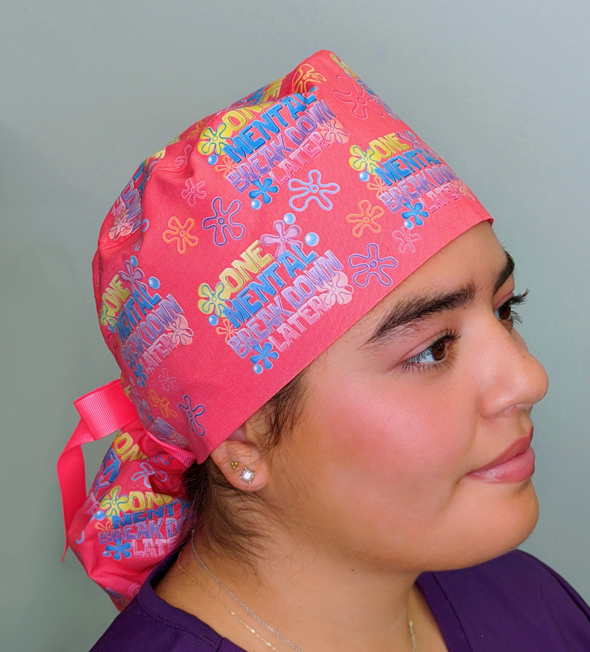 One Mental Breakdown Later Funny Custom Solid Color Ponytail