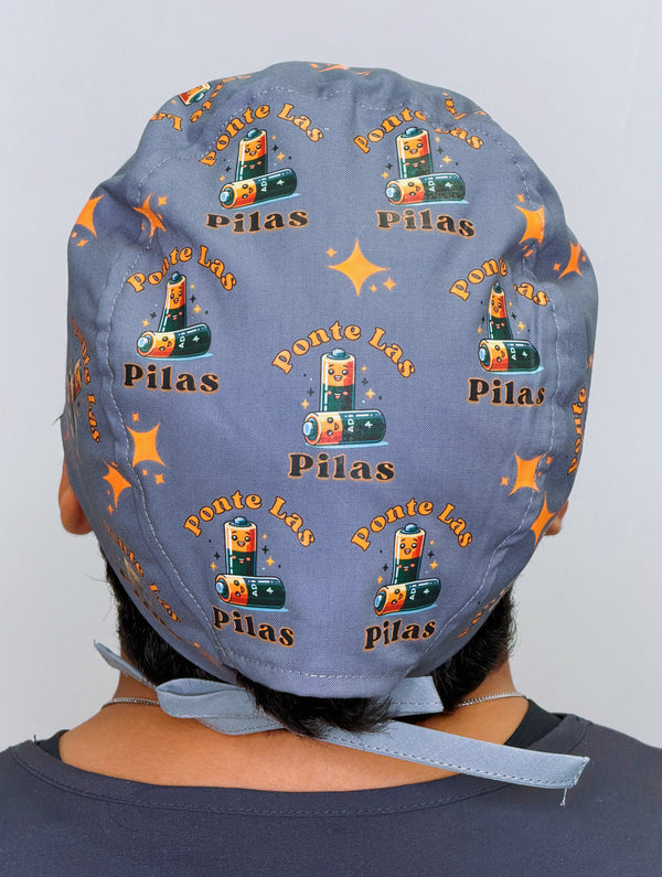 Ponte Las Pilas Funny Themed Custom Customized Solid Color Unisex Scrub Cap by UscCreations