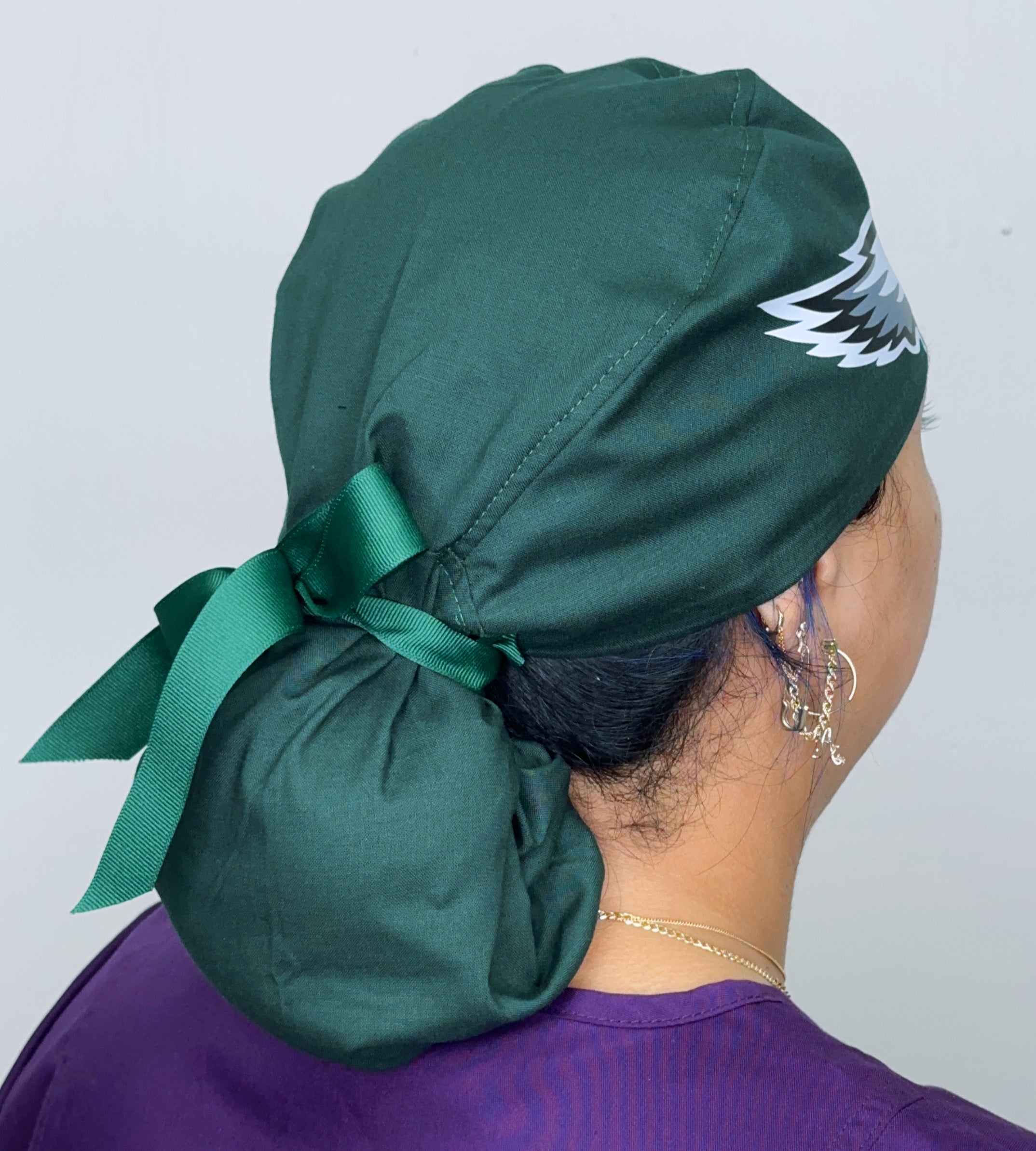 Philadelphia Helmet Inspired Customized Solid Color Ponytail Scrub Cap