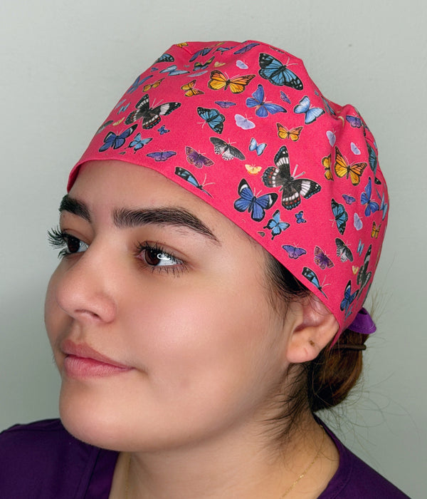 Butterflies Solid Color Unisex Scrub Cap