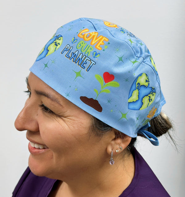 Earth Day Protect this Planet Custom Solid Color Unisex Scrub Cap