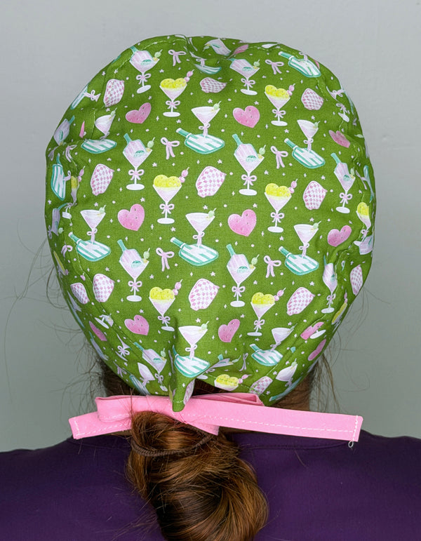Pickleball Martini Themed Custom Solid Color Unisex Scrub Cap