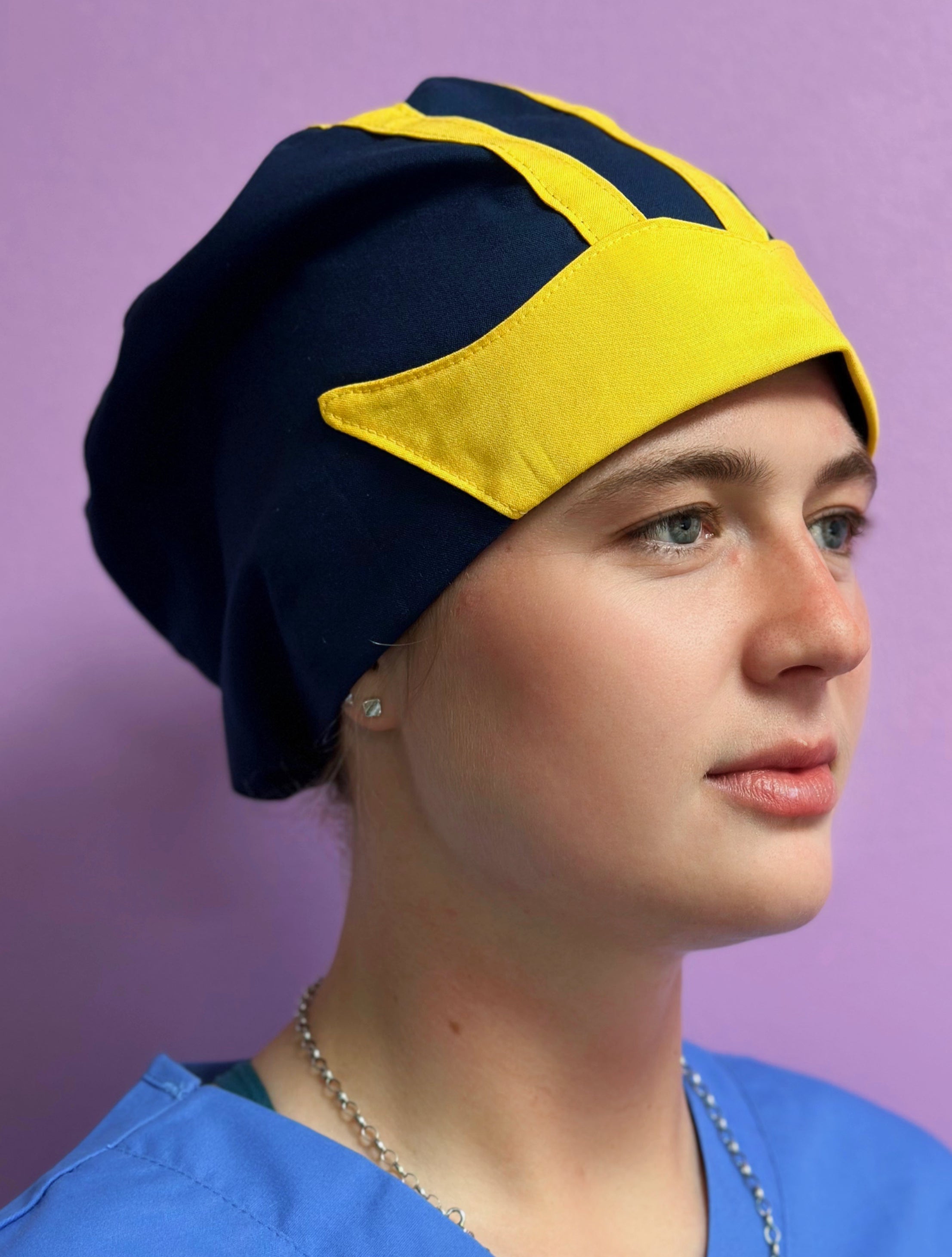 Michigan Helmet Inspired Customized Solid Color Euro Scrub Cap