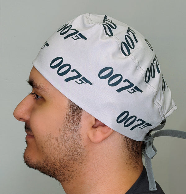 007 Bond Famous Movie Custom Solid Color Unisex Scrub Cap