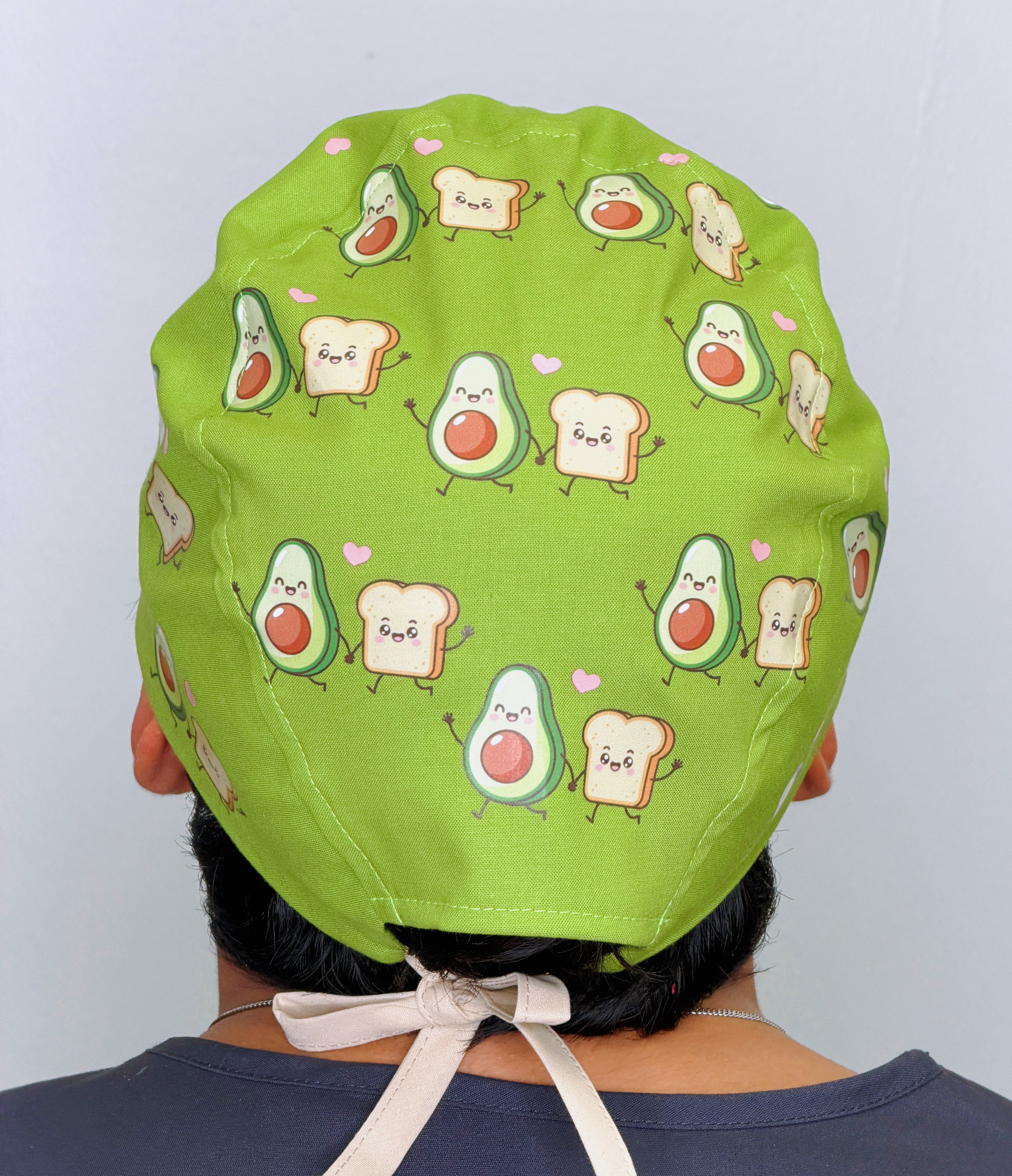 Cute Avocado Toast Custom Solid Color Unisex Scrub Cap
