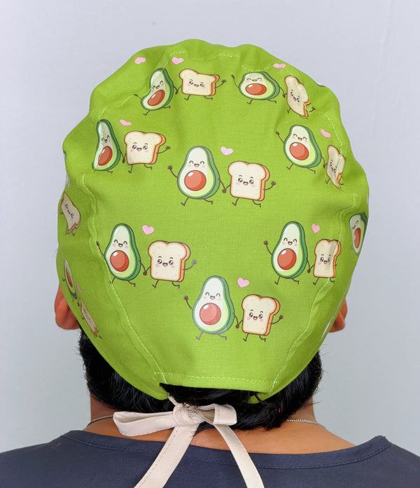 Cute Avocado Toast Custom Solid Color Unisex Scrub Cap