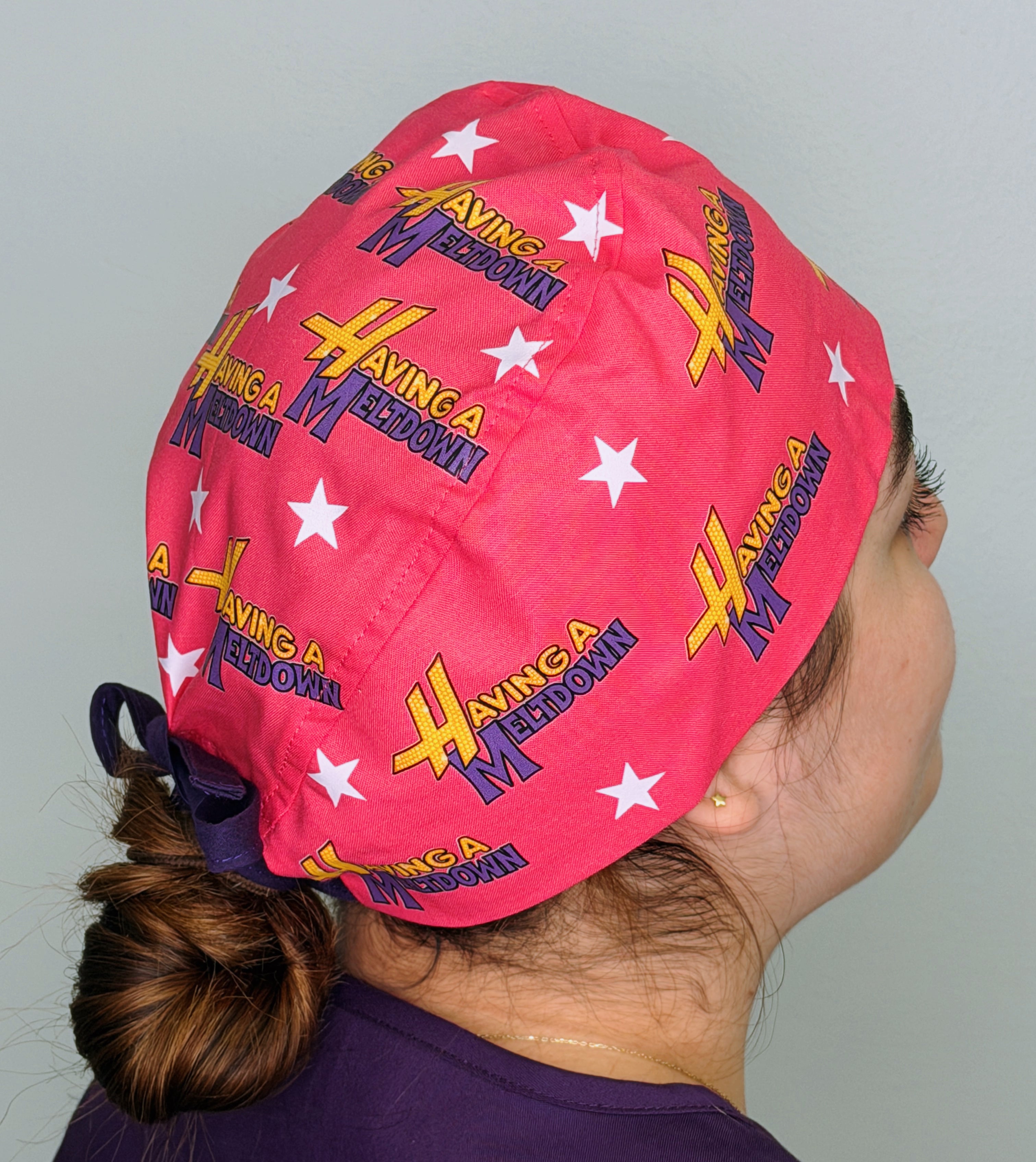 Having A Meltdown Themed Custom Solid Color Unisex Scrub Cap