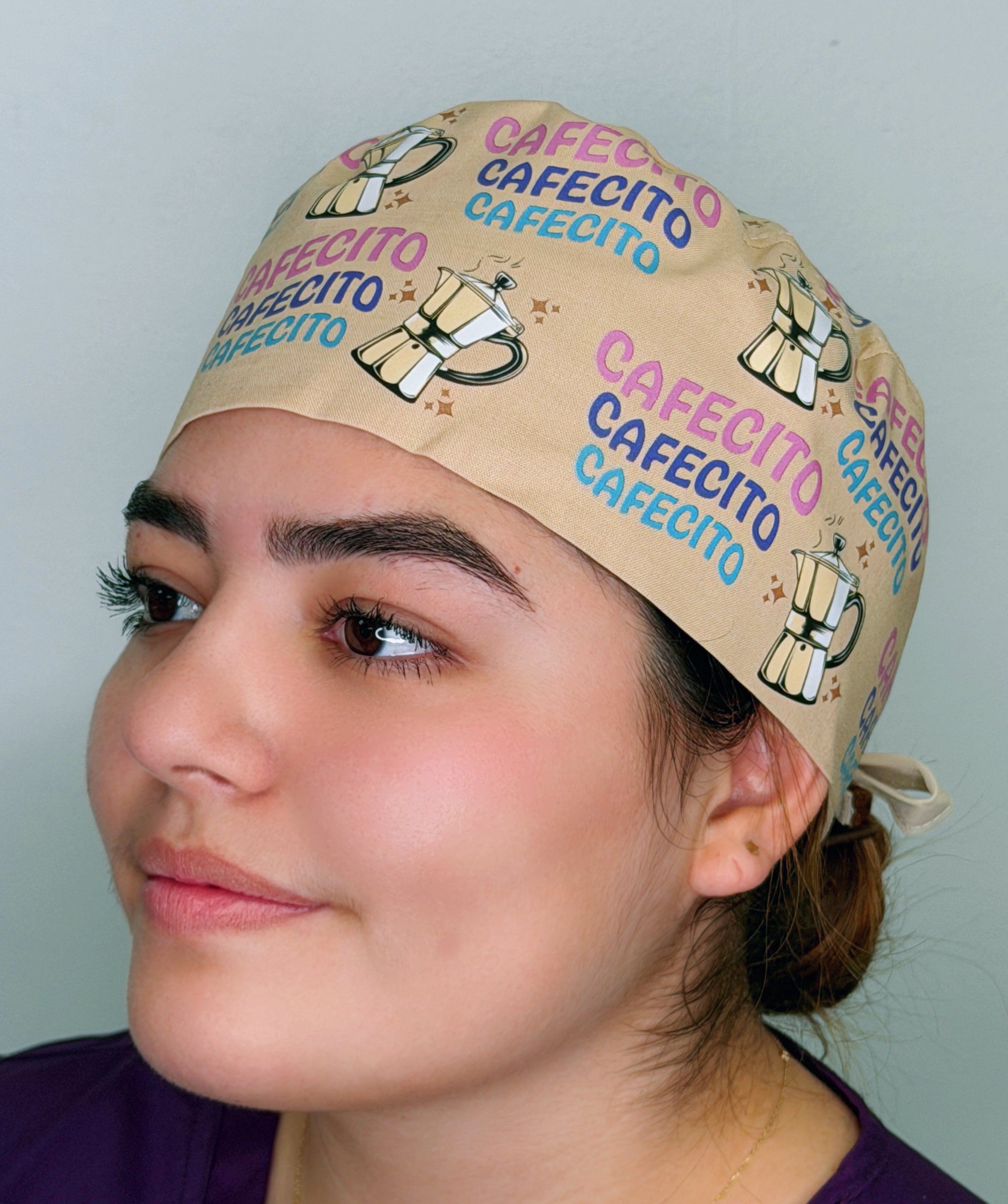 Cafecito Coffee Themed Funny Custom Solid Color Unisex Scrub Cap