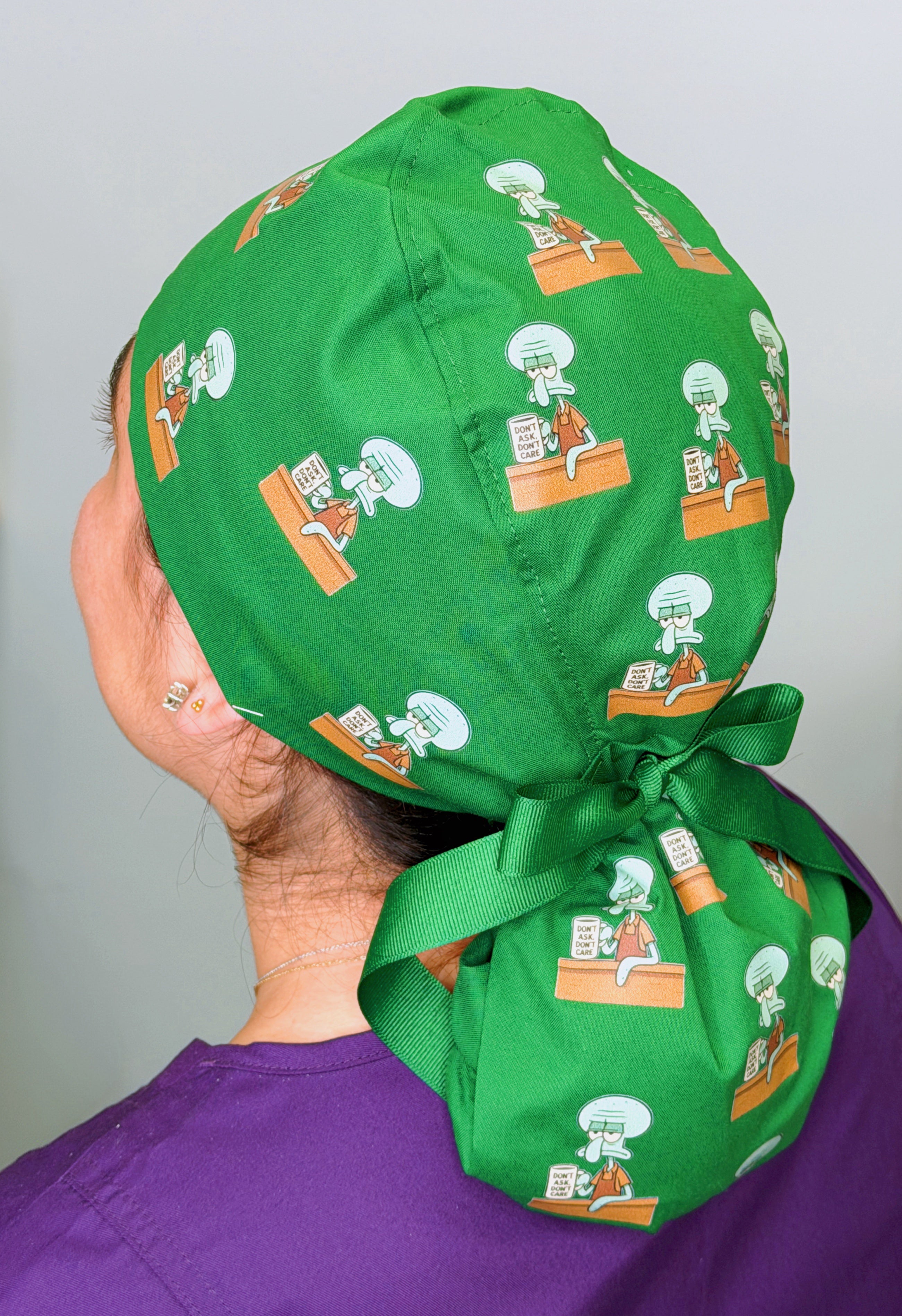 Funny Squidward Don't Ask Don't Care Custom Solid Color Ponytail (Copy) (Copy)