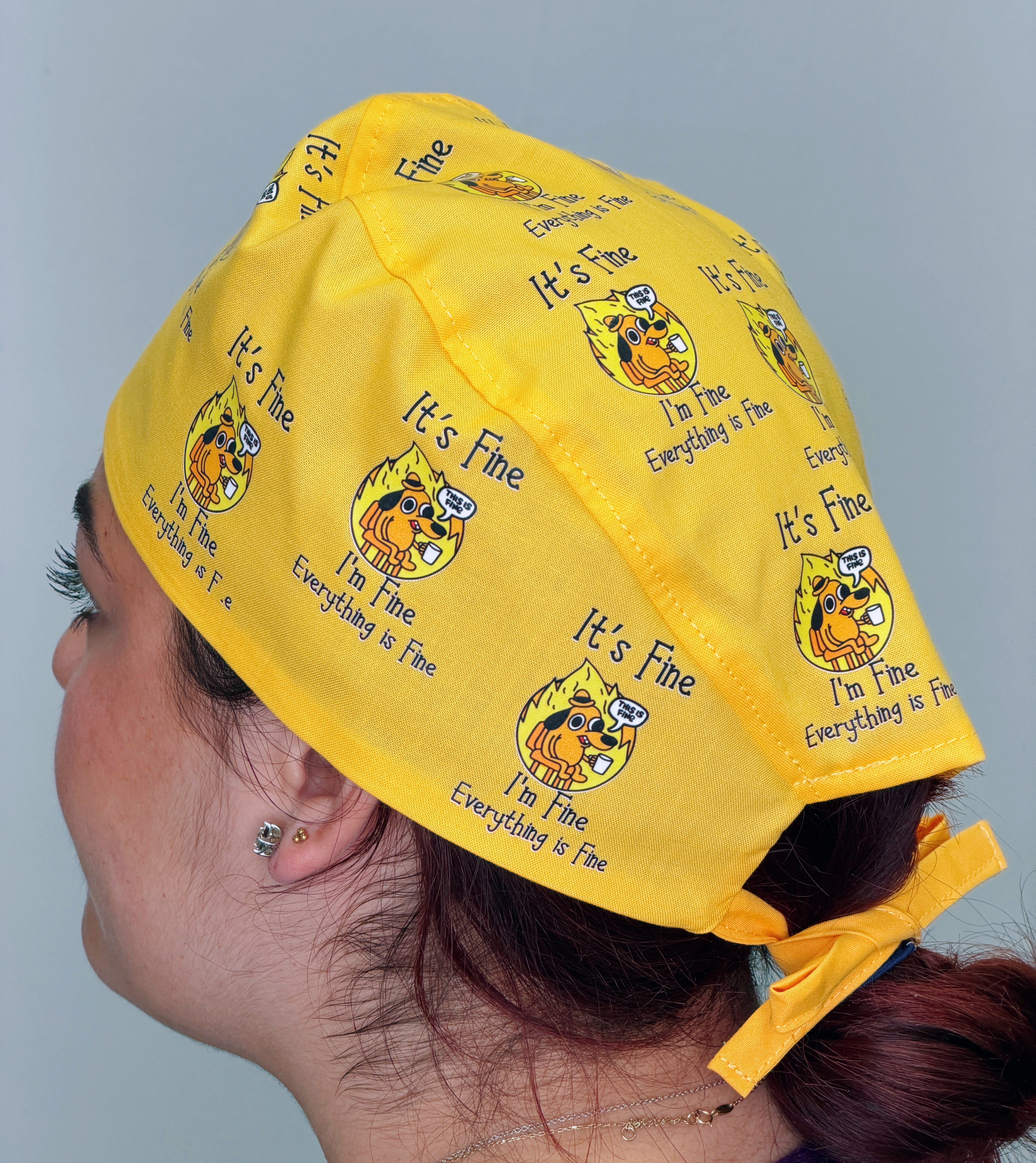 It's Fine I'm Fine Everything is Fine Custom Solid Color Unisex Scrub Cap