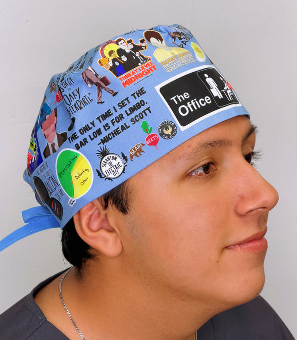 Office Popular TV Show Series Custom Solid Color Unisex Scrub Cap