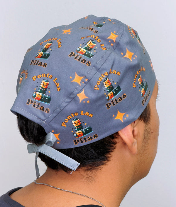 Ponte Las Pilas Funny Themed Custom Customized Solid Color Unisex Scrub Cap by UscCreations