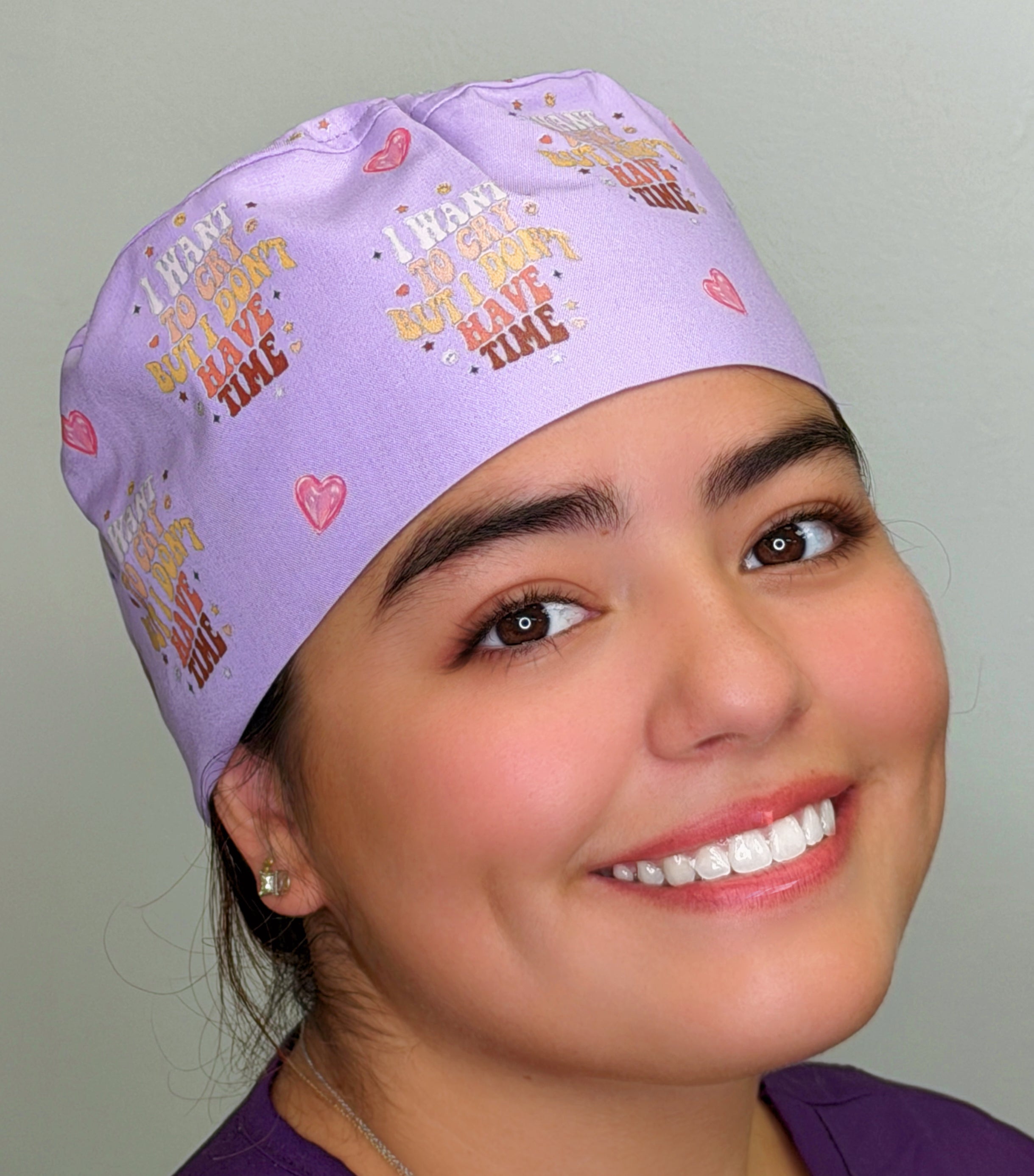 I Want To Cry But I Don't Have Time Custom Solid Color Unisex Scrub Cap