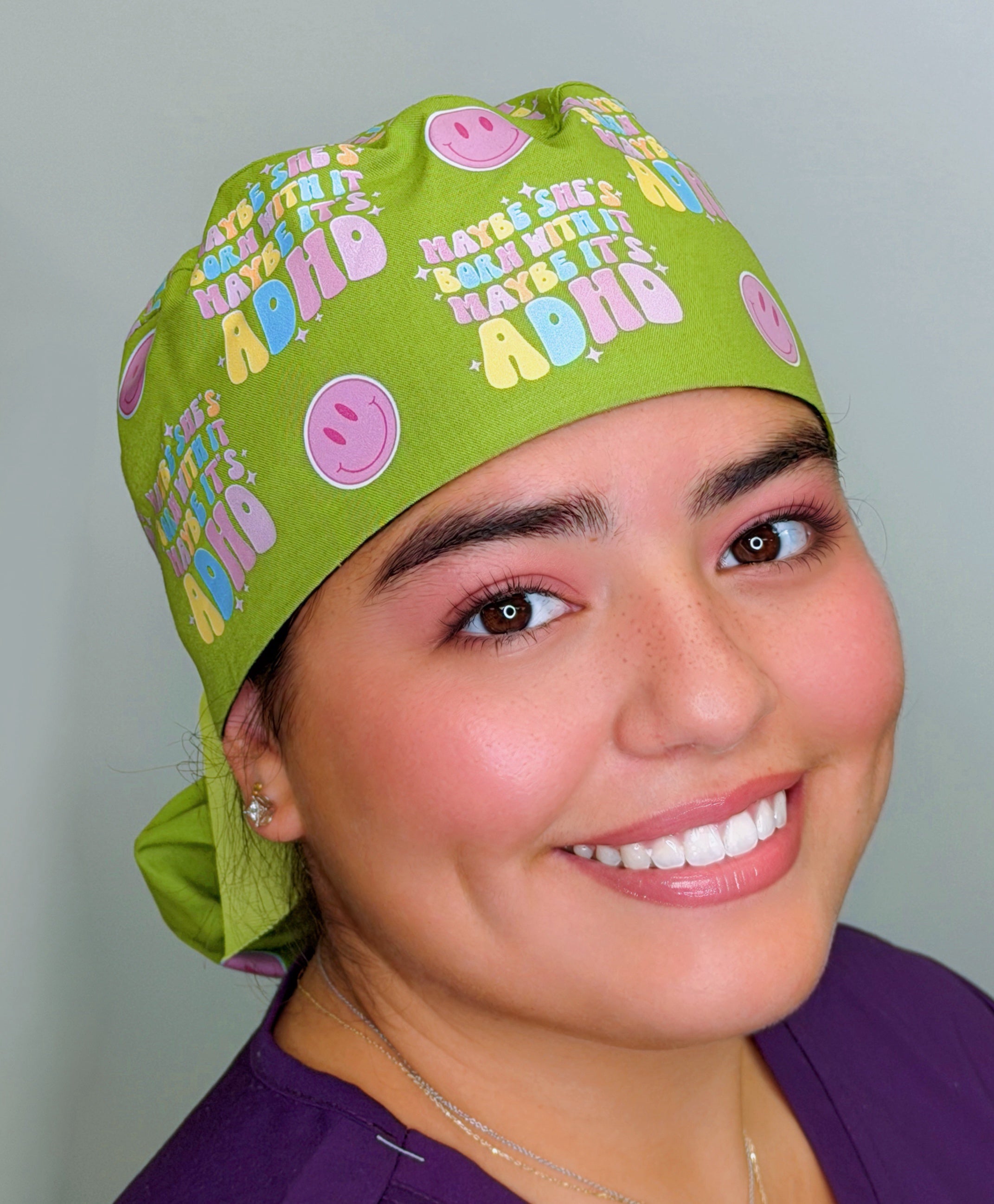 Maybe She's Born With It Maybe It's ADHD Funny Custom Solid Color Ponytail