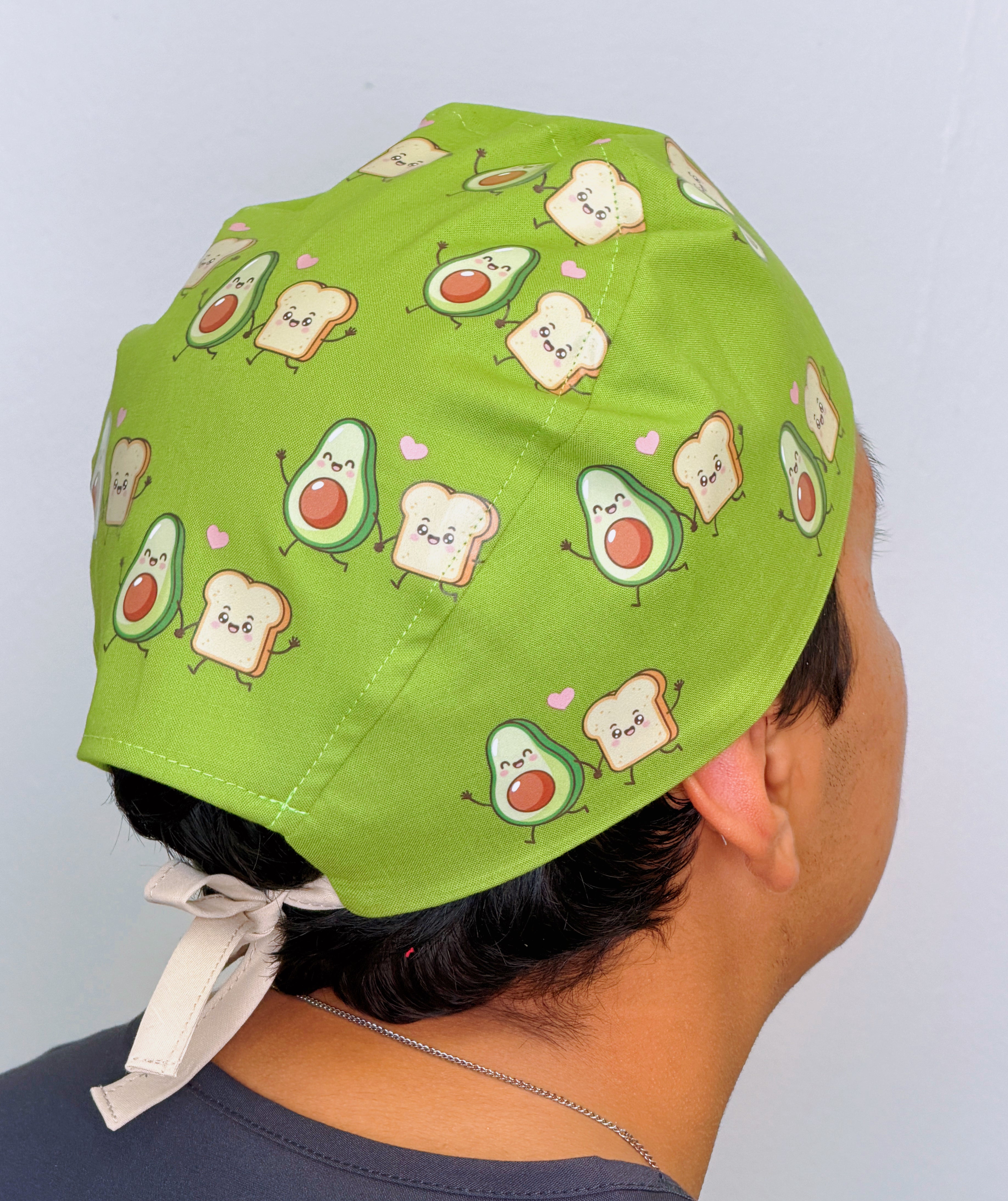 Cute Avocado Toast Custom Solid Color Unisex Scrub Cap