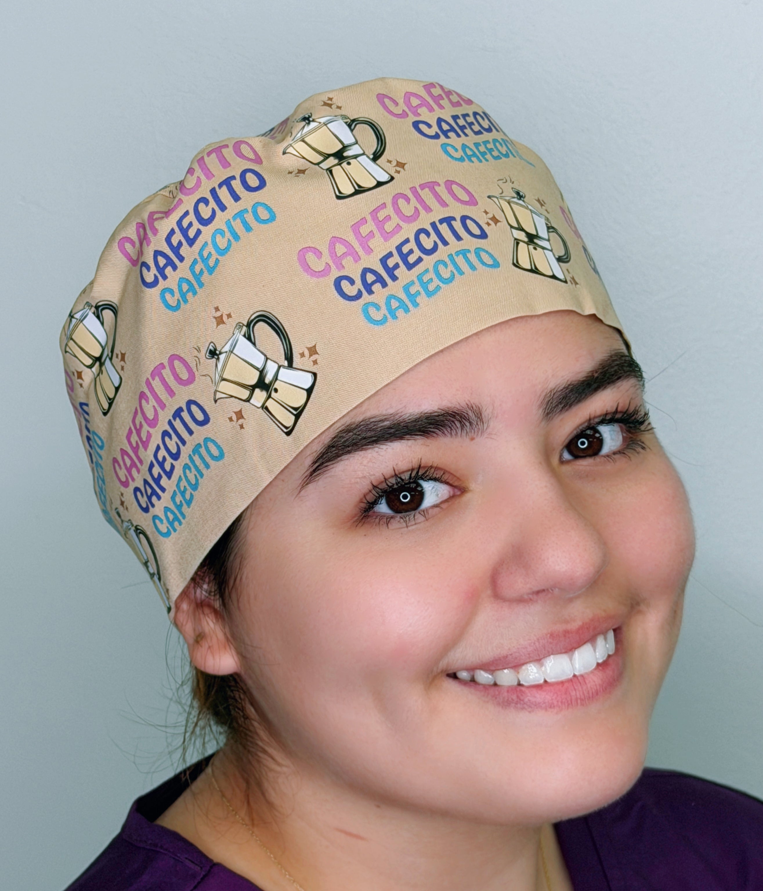 Cafecito Coffee Themed Funny Custom Solid Color Unisex Scrub Cap