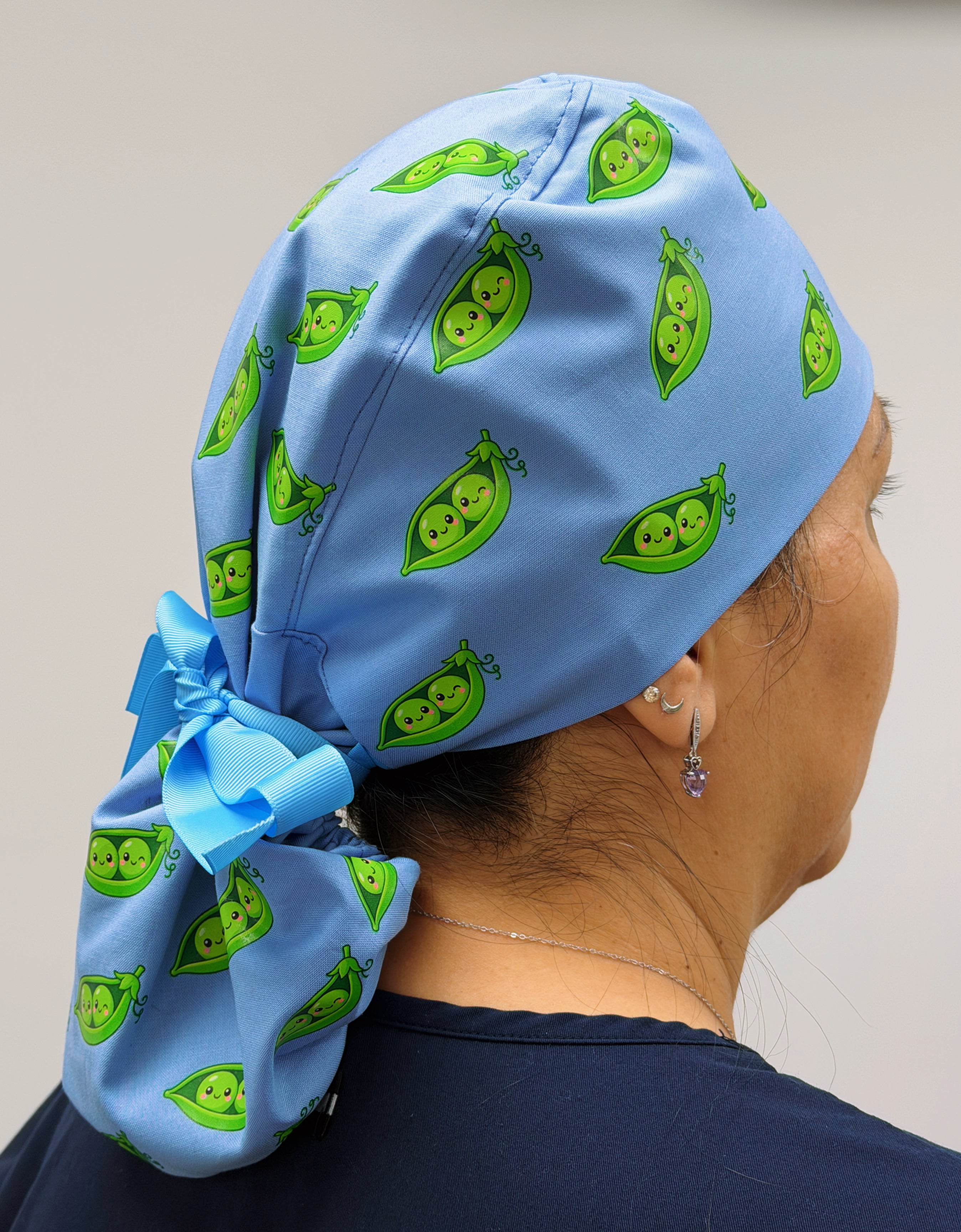 Cute Two Peas In A Pod Custom Solid Color Ponytail