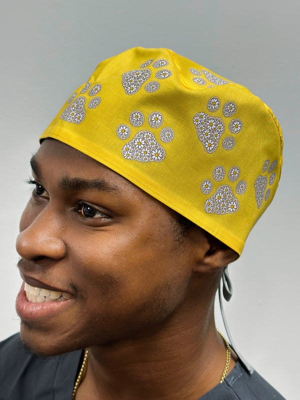 Daisy Paws Theme Custom Solid Color Unisex Scrub Cap