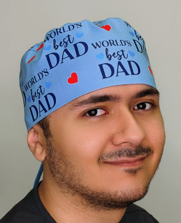 World's Best Dad Father's Day Custom Solid Color Unisex Scrub Cap