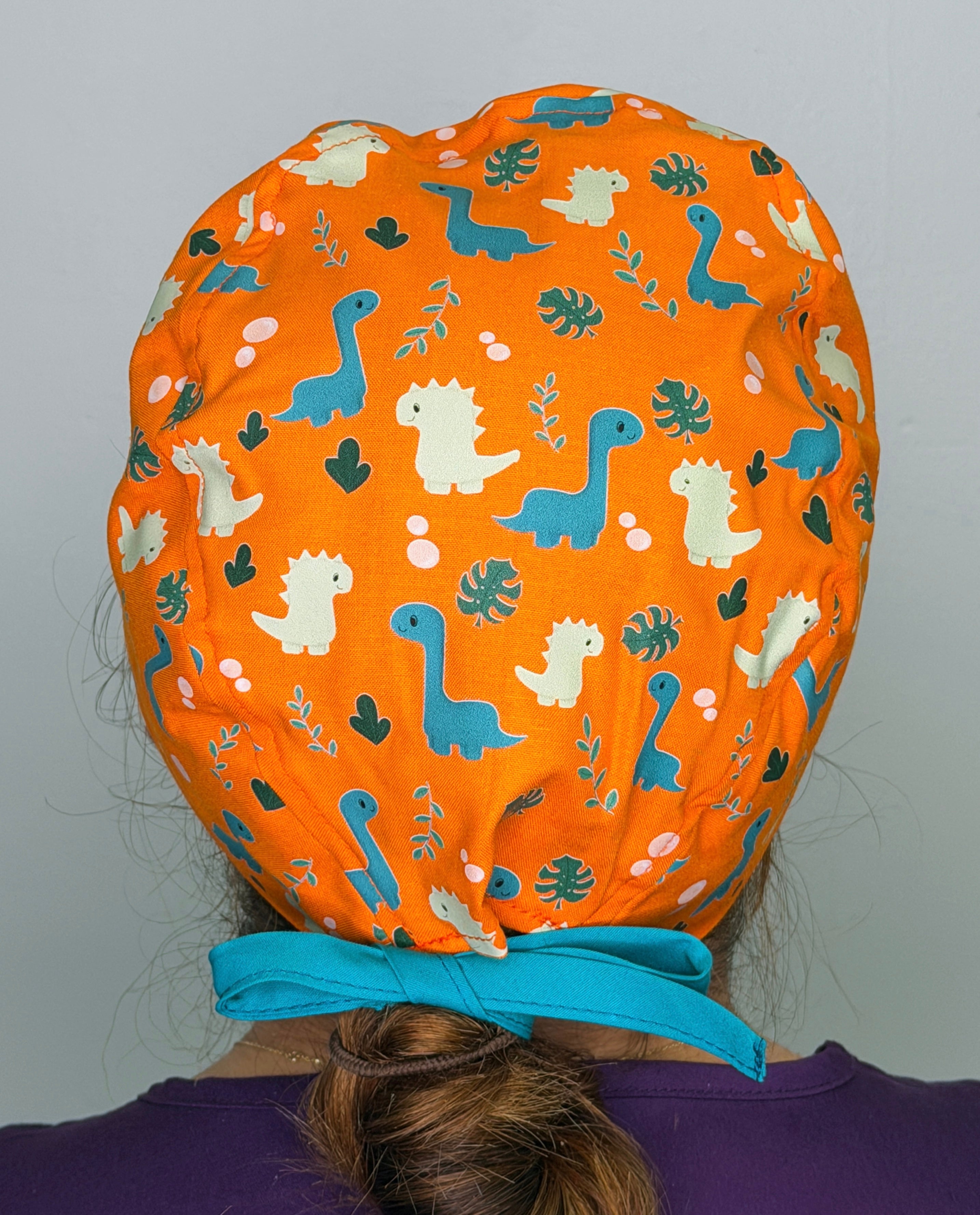 Cute Dinosaurs Themed Funny Custom Solid Color Unisex Scrub Cap